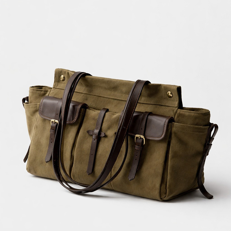 Canvas Tote Designer - Bolso Tote de Lona y Cuero
