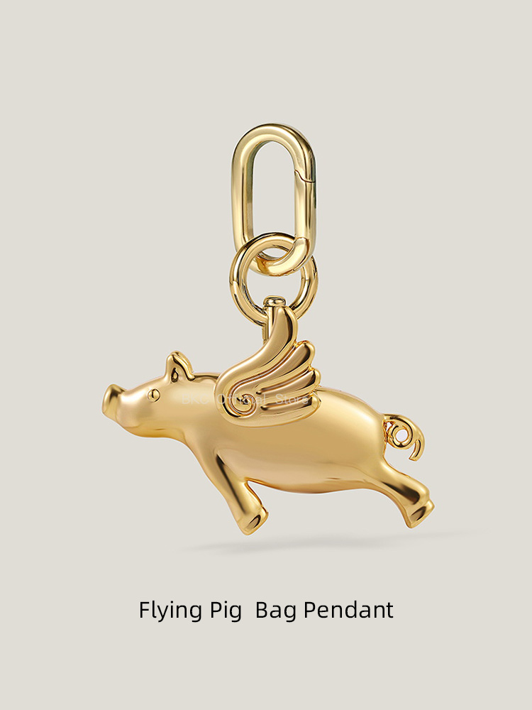 Luxury Bags Hermes - Lujoso Colgante de Metal Dorado Plateado