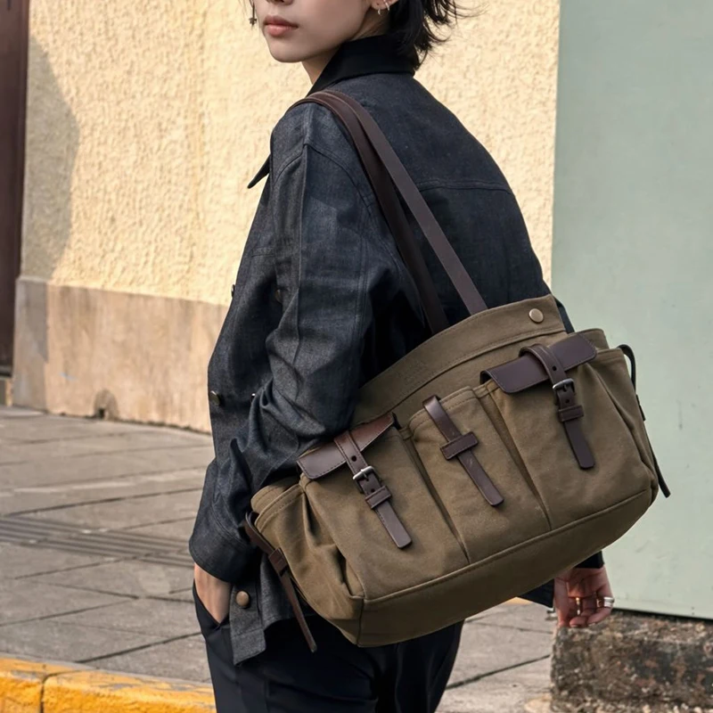 Bolso Tote de Lona y Cuero de  - Canvas Tote Designer reseña y precio
