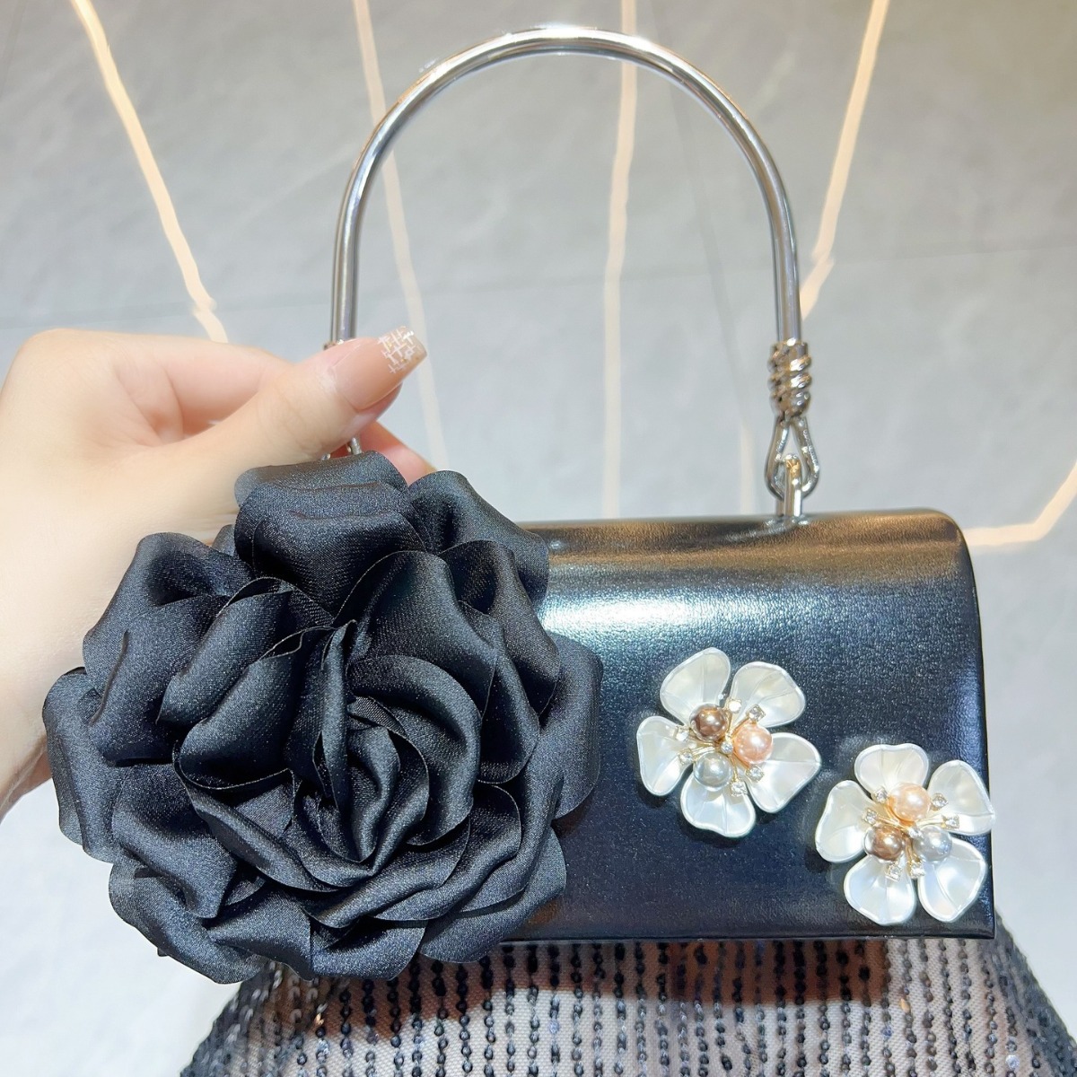 Bolso de mano de lujo con flor - Luxury Bags White reseña y precio