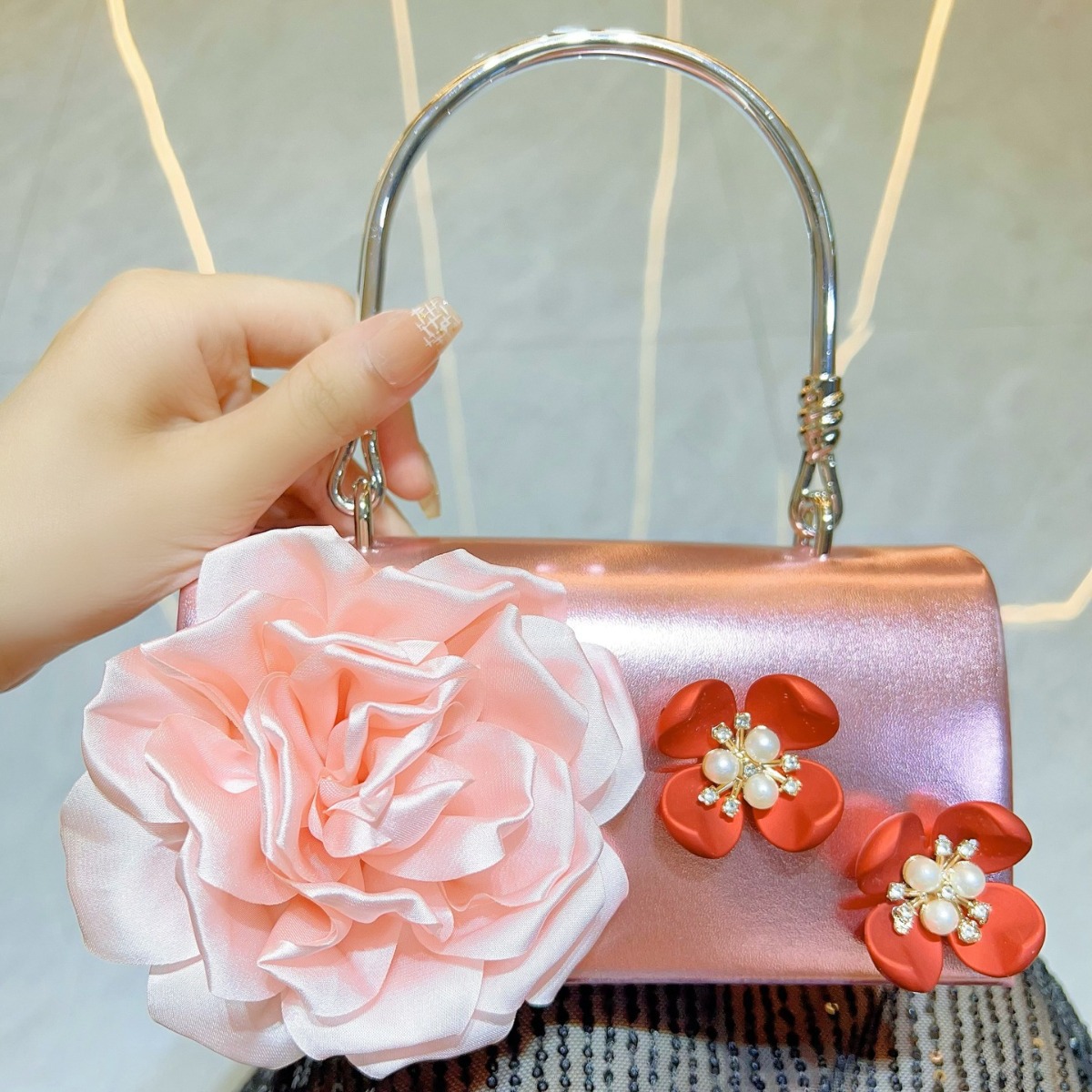 Bolso de mano de lujo con flor - Luxury Bags White reseña y precio