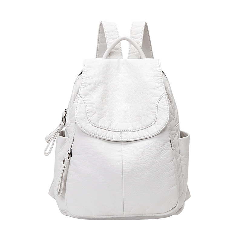 Mochila De Cuero lavado blanco - Luxury Bags White reseña y precio
